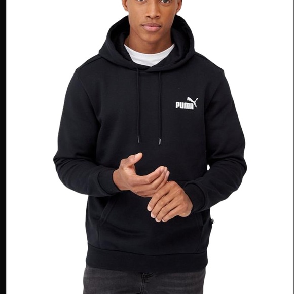 Puma Other - Puma Men's Black/White Logo Kangaroo Hoodie Medium NWT